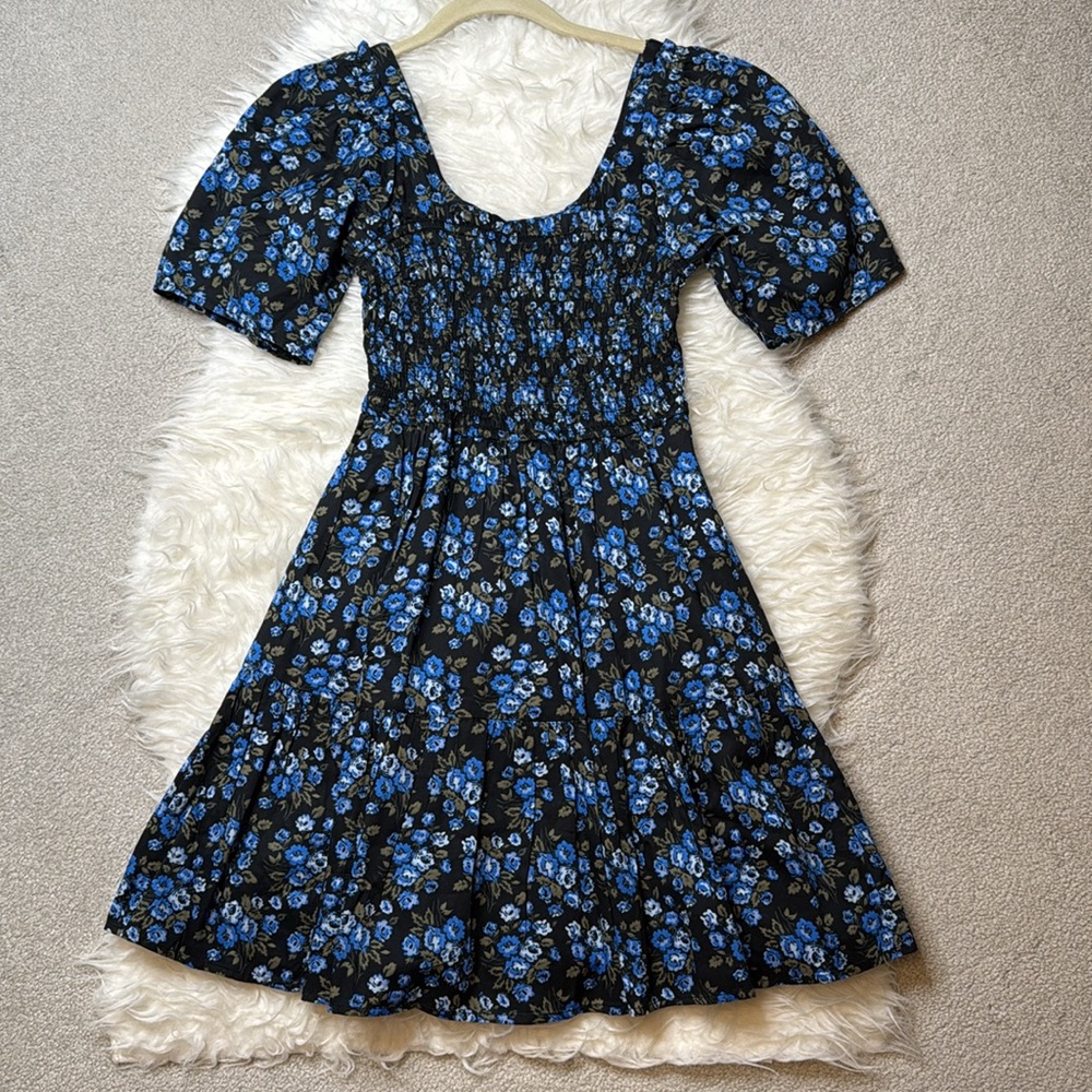 NWT Gap Puff Sleeve Smocked Floral Mini Dress - XSP
